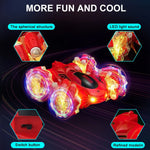 360° Rotating RC Stunt Car for 3-12 Yr Boys Girls, LED 4WD 2.4Ghz Remote Control Toy Cars Drift Twist Car with Colorful Lights and Music