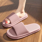 Women Summer Slippers Lightweight EVA Flat Home Slippers Concise Solid Color Indoor Bathroom Comfort Massage Floor Slides