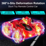 360° Rotating RC Stunt Car for 3-12 Yr Boys Girls, LED 4WD 2.4Ghz Remote Control Toy Cars Drift Twist Car with Colorful Lights and Music