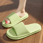 Women Summer Slippers Lightweight EVA Flat Home Slippers Concise Solid Color Indoor Bathroom Comfort Massage Floor Slides