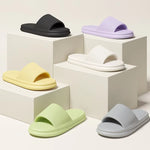 Women Summer Slippers Lightweight EVA Flat Home Slippers Concise Solid Color Indoor Bathroom Comfort Massage Floor Slides