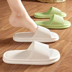 Women Summer Slippers Lightweight EVA Flat Home Slippers Concise Solid Color Indoor Bathroom Comfort Massage Floor Slides