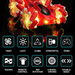360° Rotating RC Stunt Car for 3-12 Yr Boys Girls, LED 4WD 2.4Ghz Remote Control Toy Cars Drift Twist Car with Colorful Lights and Music
