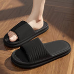 Women Summer Slippers Lightweight EVA Flat Home Slippers Concise Solid Color Indoor Bathroom Comfort Massage Floor Slides