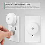 LED Night Light Plug in White Nightlight Dusk to Dawn Sensor Smart Wall Night Light for Bathroom, Bedroom, Home, Kitchen, Hallway, Energy Efficient, Round, 2 Pack