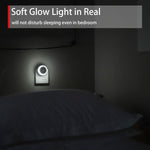 LED Night Light Plug in White Nightlight Dusk to Dawn Sensor Smart Wall Night Light for Bathroom, Bedroom, Home, Kitchen, Hallway, Energy Efficient, Round, 2 Pack
