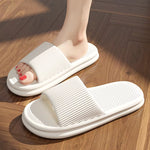 Women Summer Slippers Lightweight EVA Flat Home Slippers Concise Solid Color Indoor Bathroom Comfort Massage Floor Slides